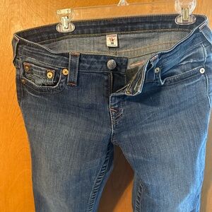 True Religion Blue Straight Leg Jeans with Classic Indigo Fading